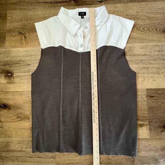 Ontwelfth White Brown Top, size 3X, lovely fabric gem buttons quality material - Picture 8 of 11